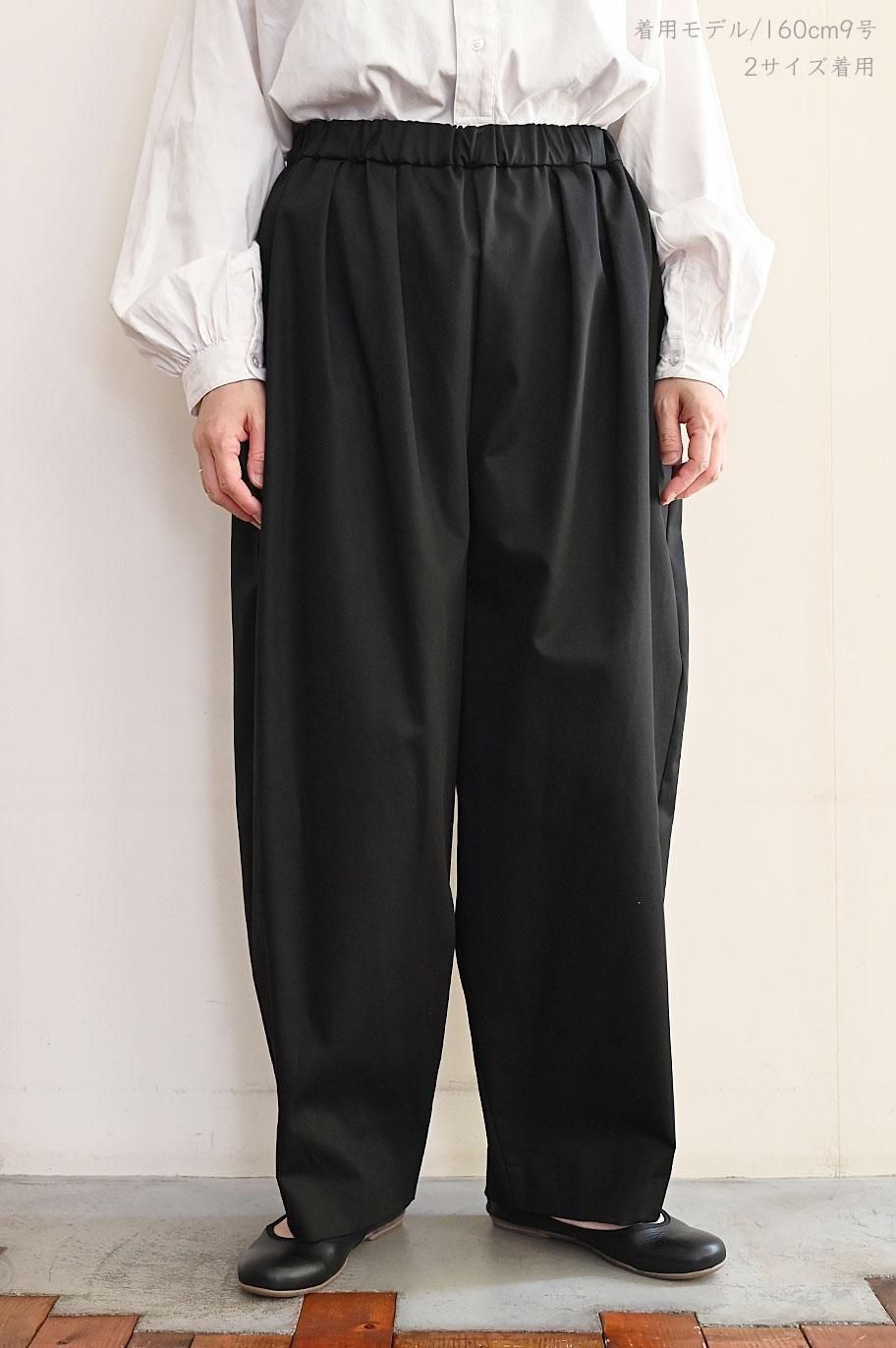 SP（エシュペー）チノクロスタックワイドパンツ　ブラック　サイズ1 SP オーガニックコットンチノクロス ワイドテーパード- SPエシュペー