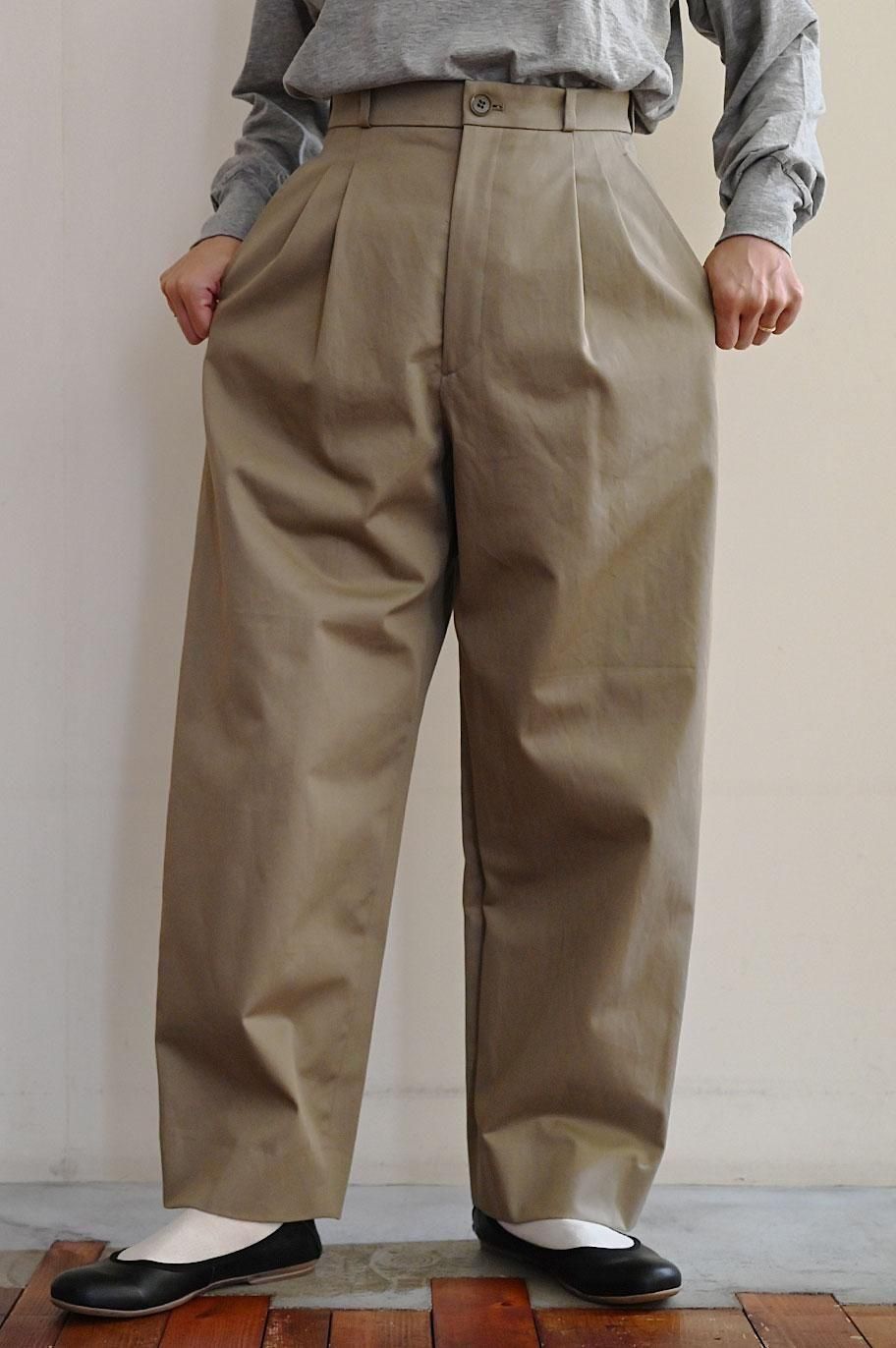 JULYNINE / オーガニックコットン チノパン/べージュ/L SP オーガニックコットンチノクロス スラックス- SPエシュペー- TONE