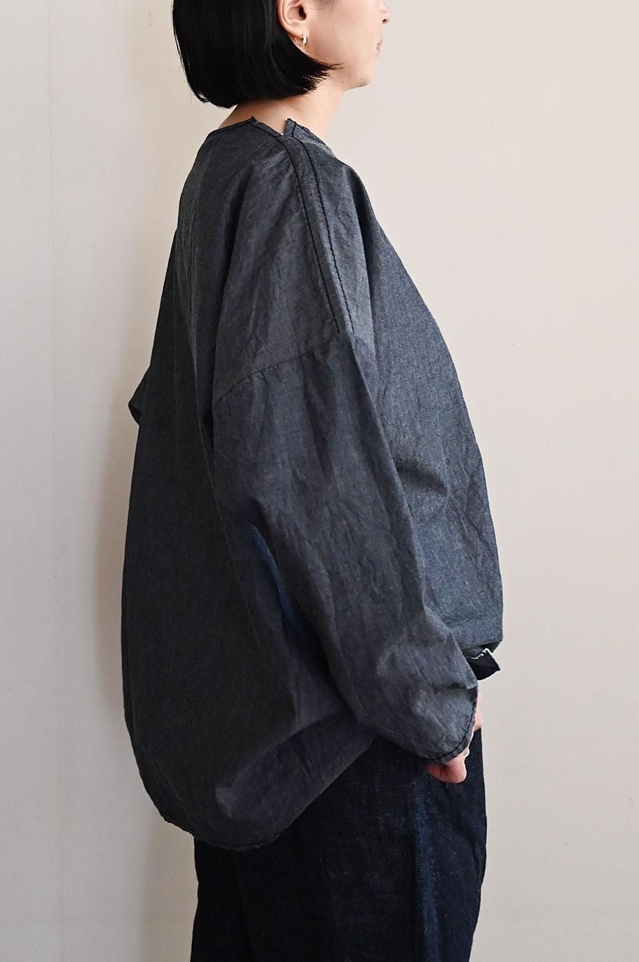 homspun ライトオンスシャンブレープルオーバーブラウス