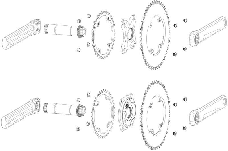 ROTOR Q RINGS SPIDER MOUNT OVAL CHAINRINGS AERO 2X