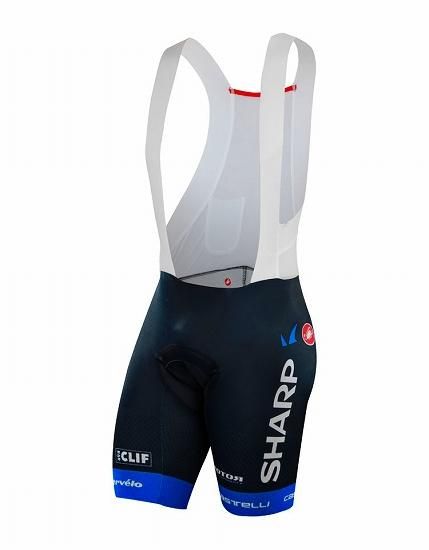 支給品　ビブショーツ　Cannondale　GARMIN　サイクルジャージ　白 ガーミン・シャープ 自転車 サイクリング ジャージ ビブ付き