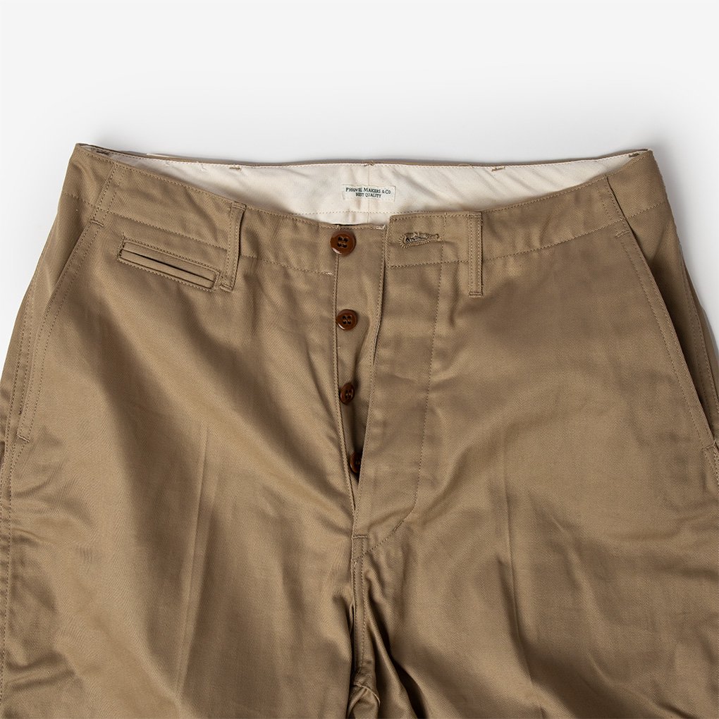 PHIGVEL / OFFICER TROUSERS WIDE - KHAKI BEIGE | ONE TENTH
