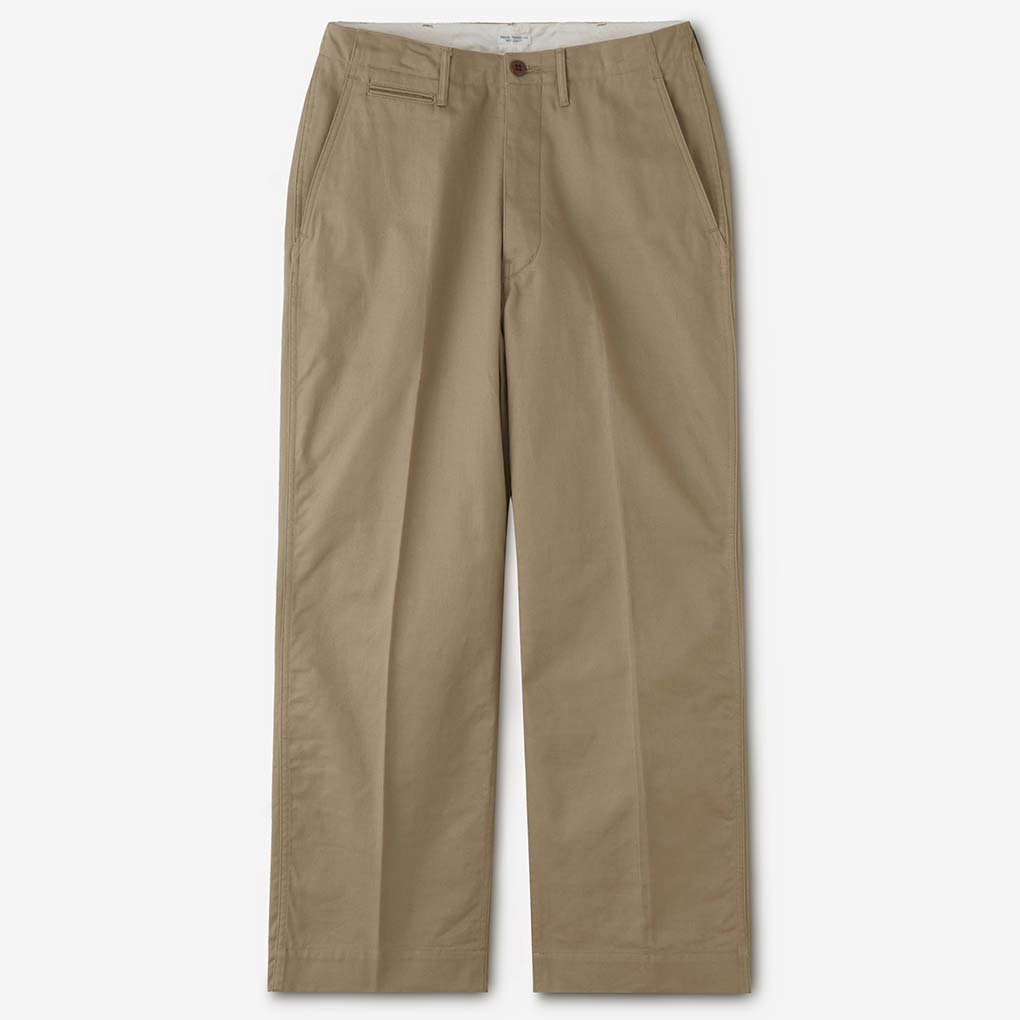 PHIGVEL / OFFICER TROUSERS WIDE - KHAKI BEIGE | ONE TENTH