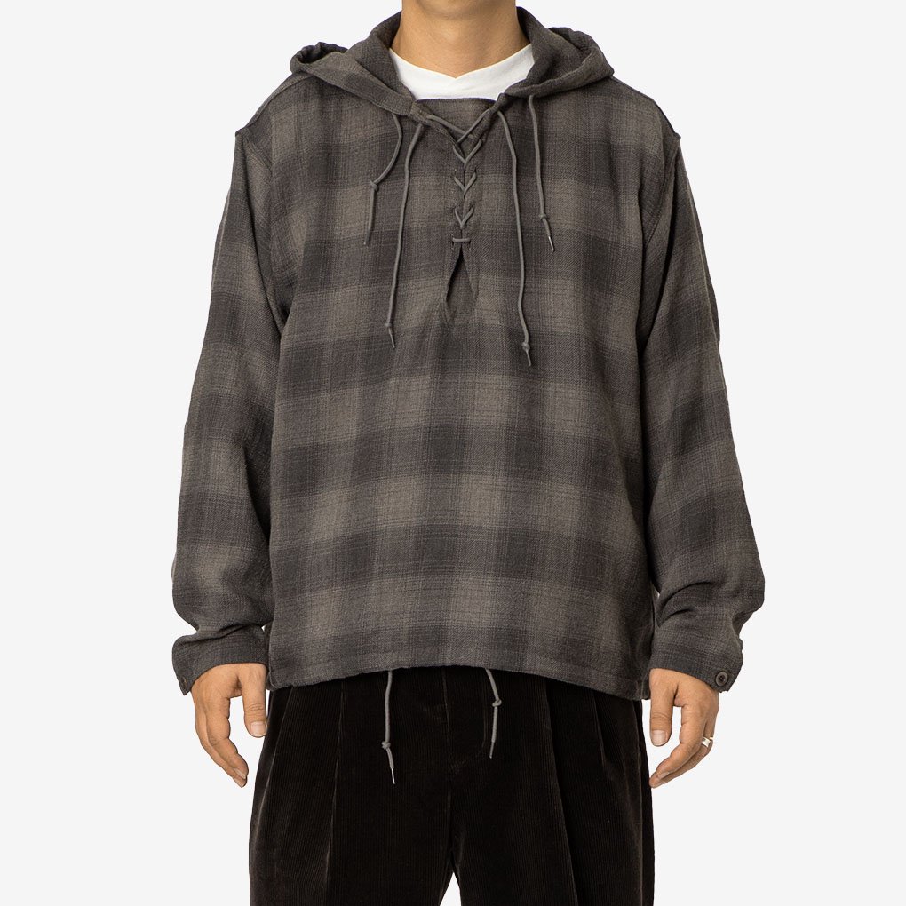 PHIGVEL RACE UP HOODED SHIRT フィグベル | www.burger-life.com