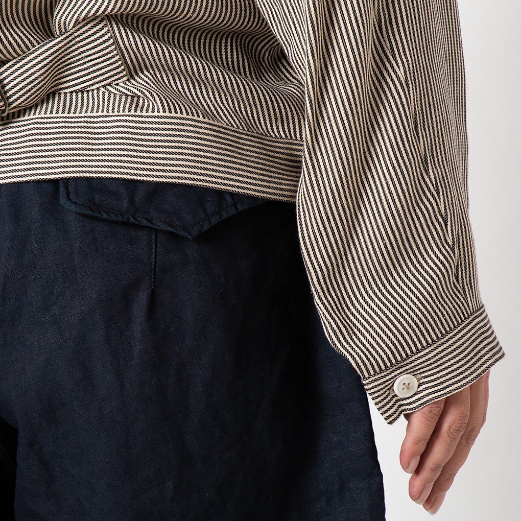 MAATEE＆SONS / SHORT JACKET - BLACK×BEIGE - OLD STRIPE | ONE TENTH