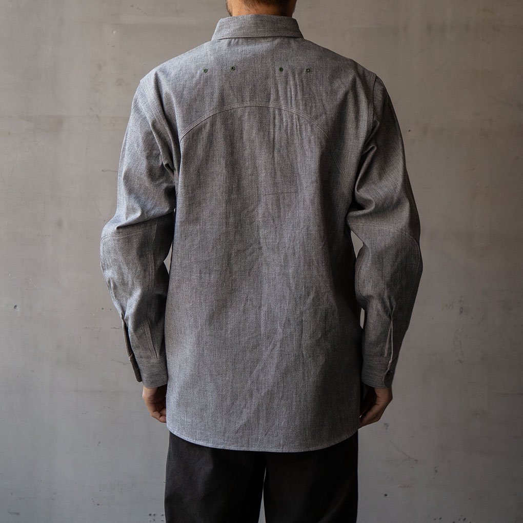 Nigel Cabourn / NEW MEDICAL SHIRT SALT&PEPPER - LIGHT GRAY｜ ONE TENTH正規通販