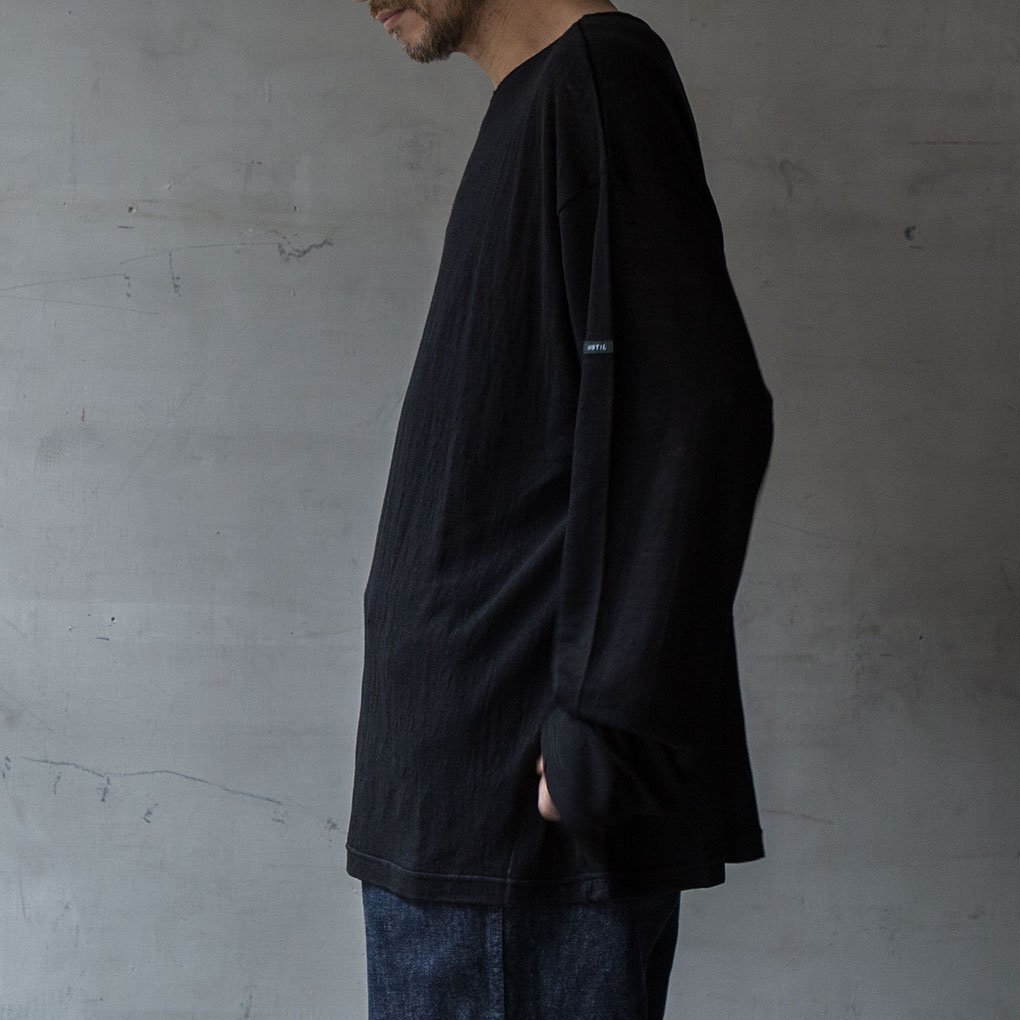 OUTIL (ウティ) / TRICOT HABAS LINEN - BLACK BIGバスクシャツ | ONE 