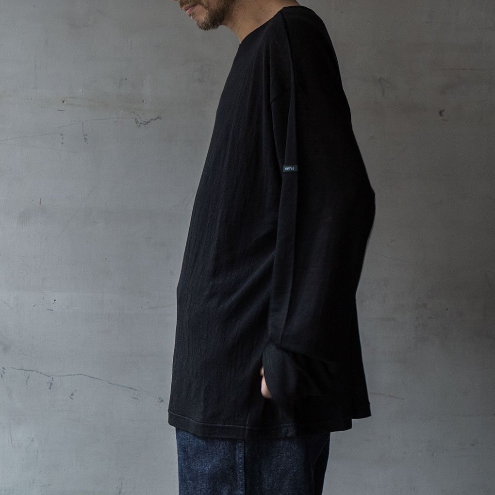 OUTIL (ウティ) / TRICOT HABAS LINEN - BLACK BIGバスクシャツ | ONE