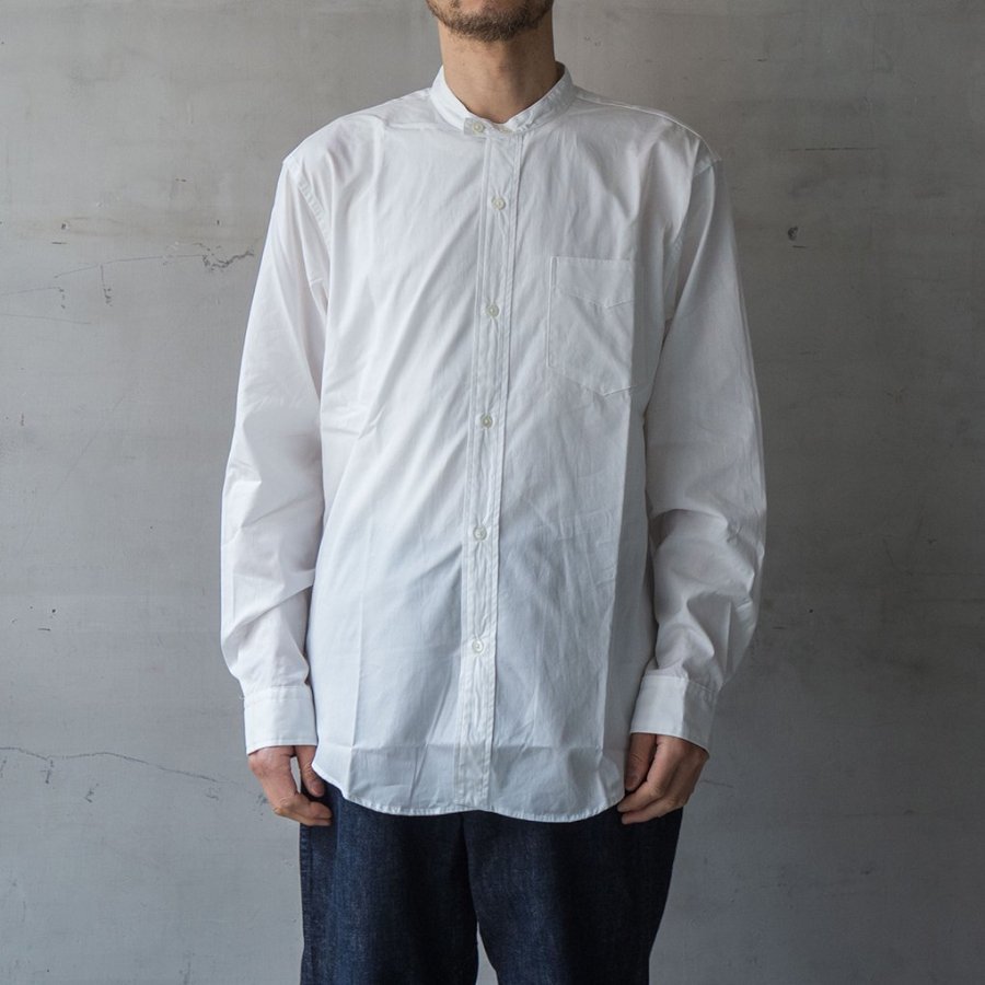 BAND COLLAR DRESS SHIRT / OFF WHITE