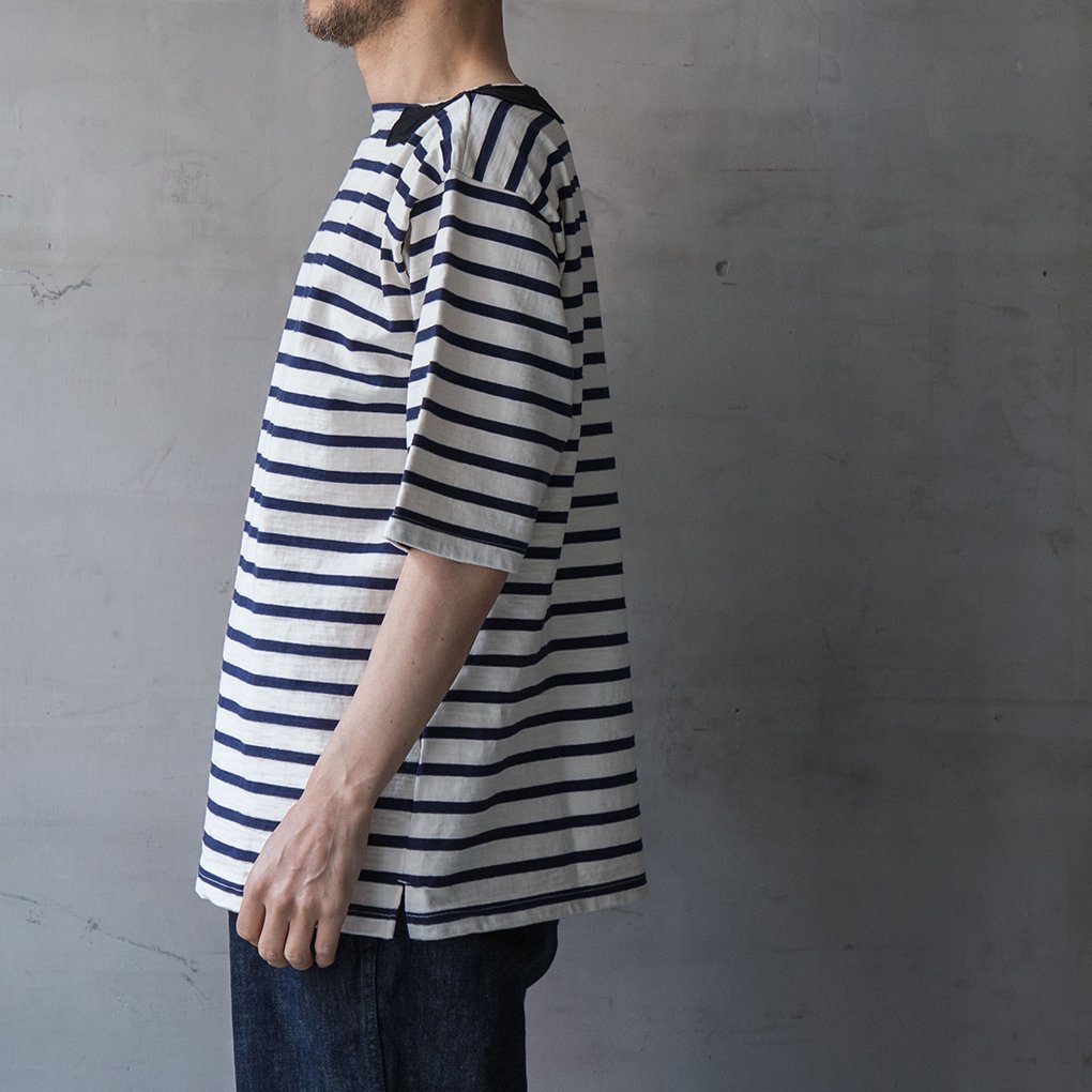 Nigel Cabourn / BRITISH ARMY BORDER H/S SHIRT - WHITE × DARK NAVY｜ ONE  TENTH正規通販