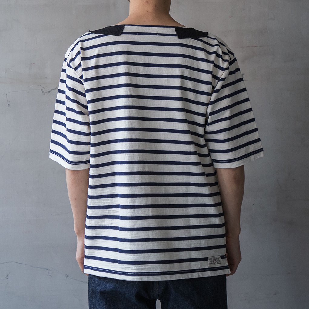 Nigel Cabourn / BRITISH ARMY BORDER H/S SHIRT - WHITE × DARK NAVY｜ ONE  TENTH正規通販