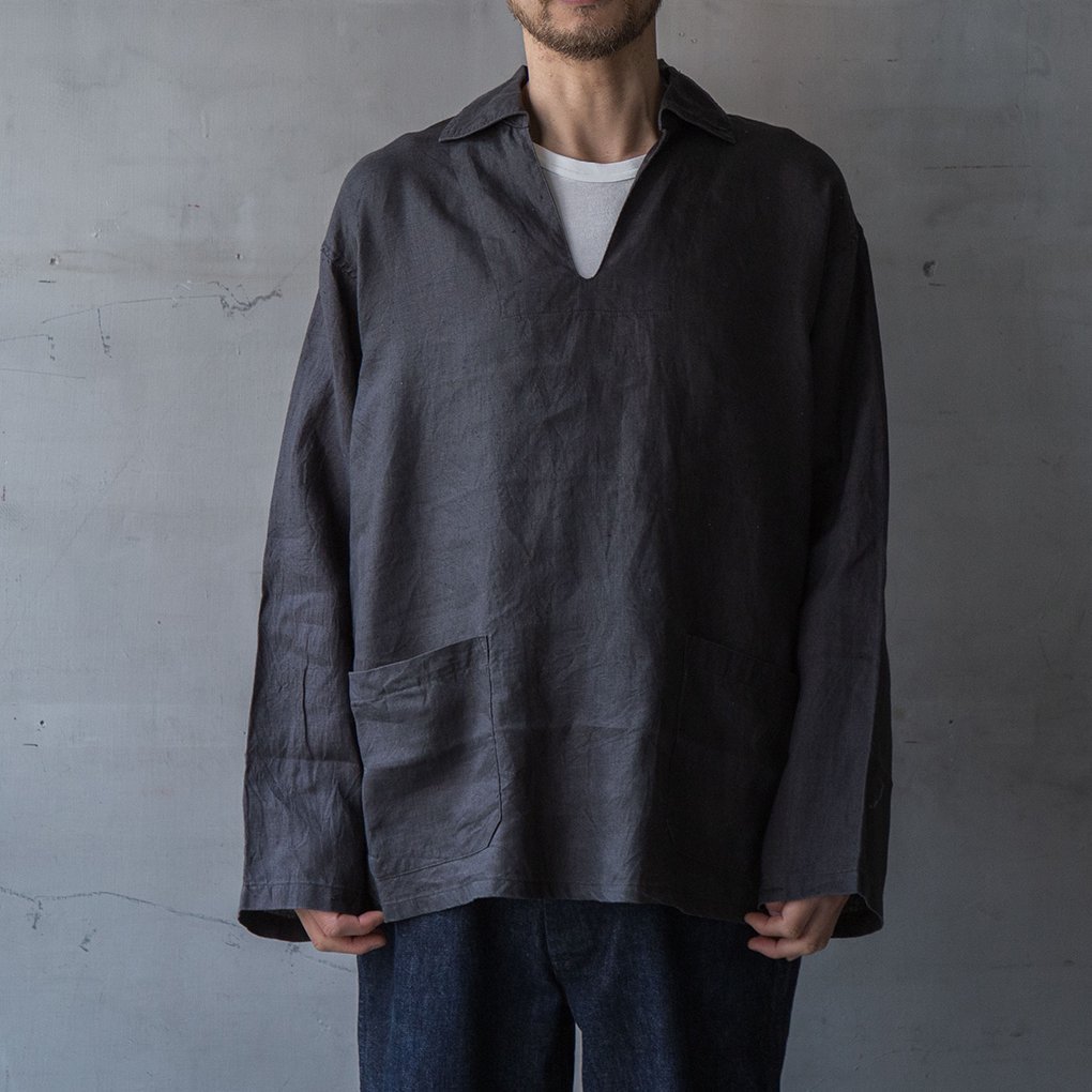 Nigel Cabourn / FRENCH PULLOVER SHIRT - HEMP CHARCOAL｜ ONE TENTH ...