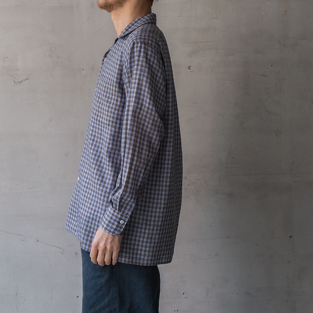 MAATEE＆SONS / ONE PIECE COLLAR SHIRT H WOOL - BLUE CHECK | ONE TENTH