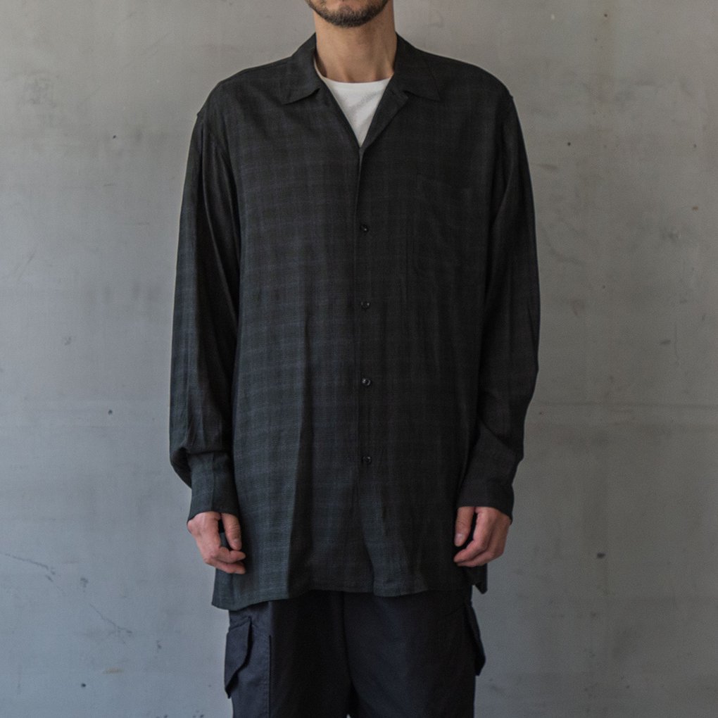 MAATEE＆SONS / 強撚RAYON OP COLLAR SHIRTS - GREEN | ONE TENTH