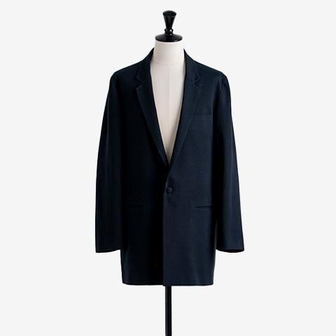 A BLUE CONCERT UNEVEN JACKET / BLACK