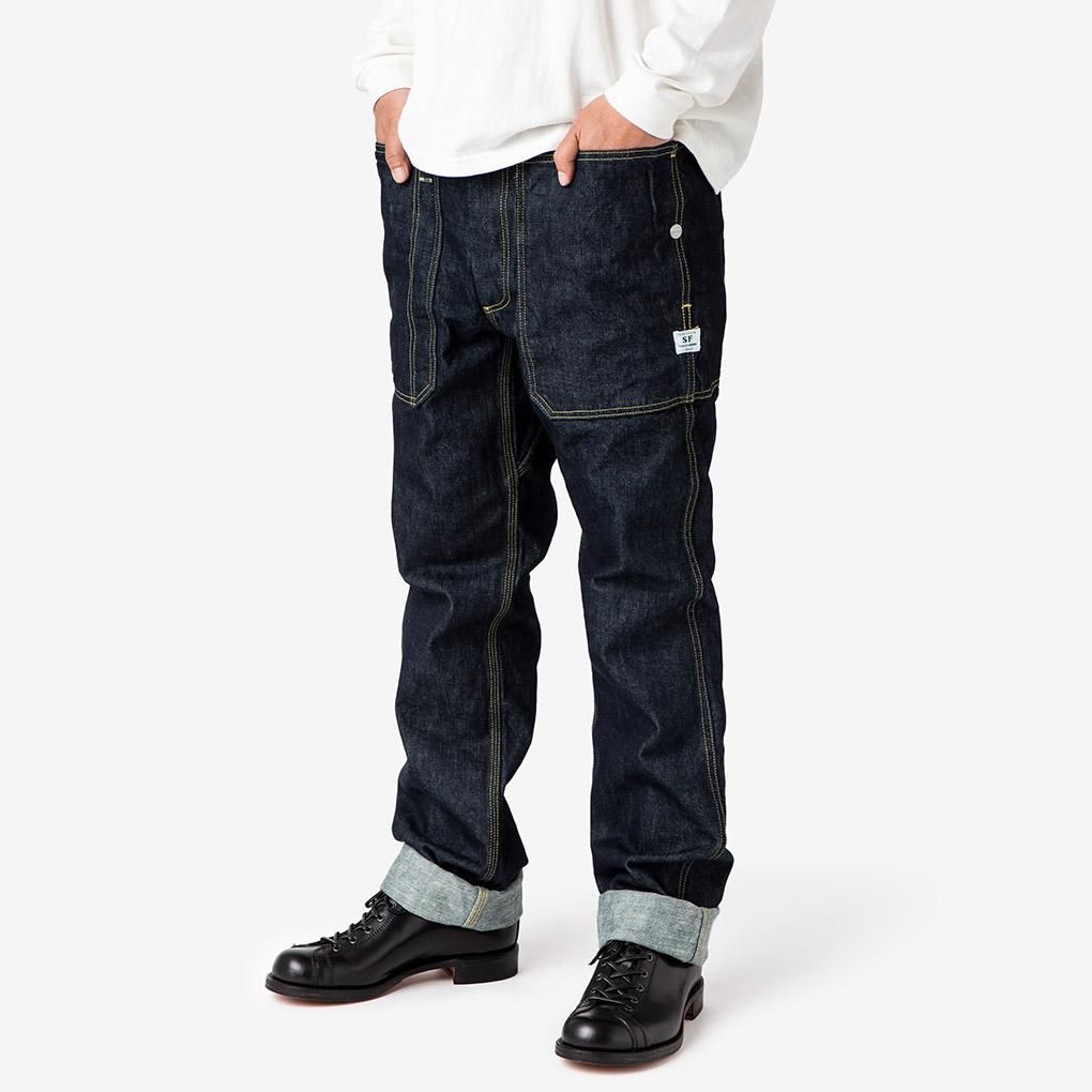 SASSAFRAS / フォールリーフスプレイヤーパンツ / FALL LEAF SPRAYER PANTS 13.5oz DENIM