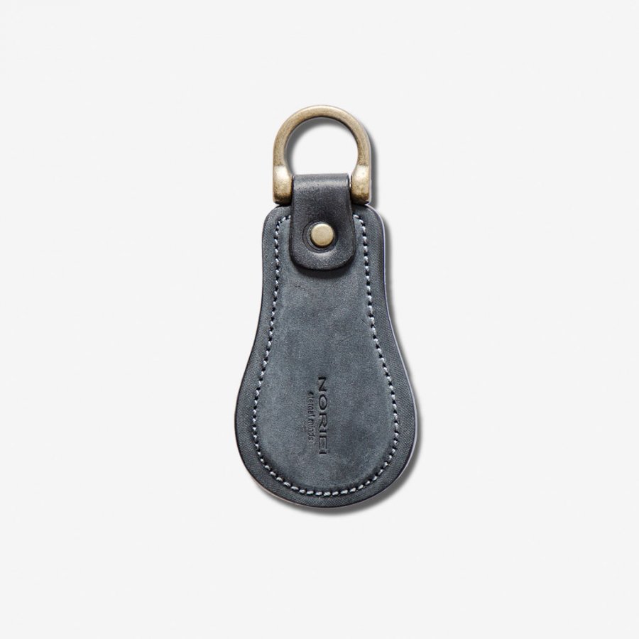SHOE HORN KEY RING / GREY - UNFINISHED CORDOVAN