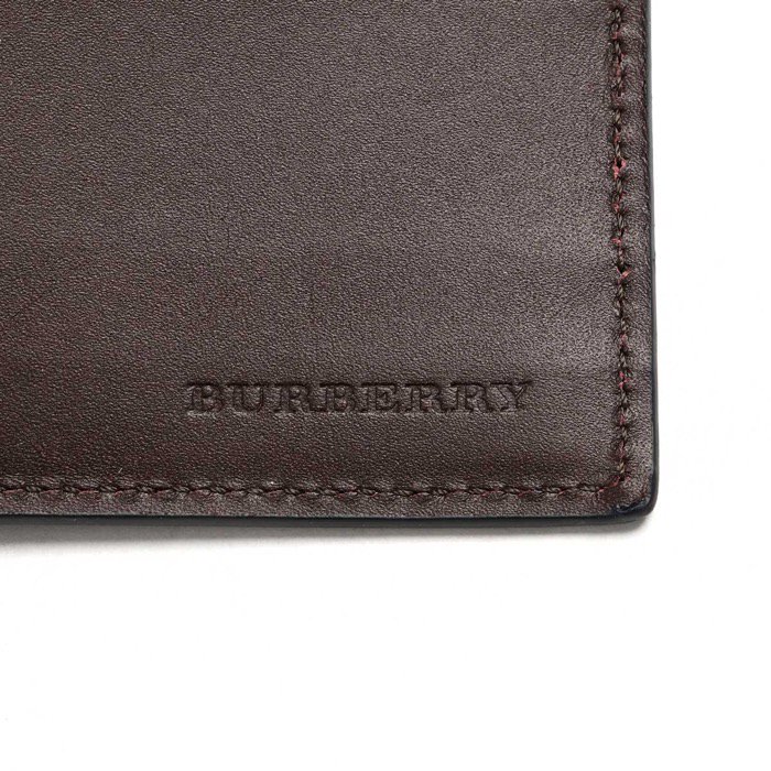 新品】 ロンドンレザー二つ折り財布ボーダーディテール バーバリーロンドン y-001233 BURBERRY LONDON ネイビー メンズ