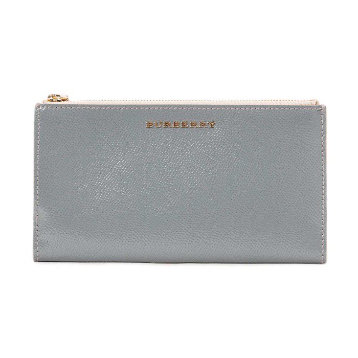 【新品】 スリムジップウォレット パテントレザー 長財布 バーバリー y-001420 BURBERRY グレー レディース