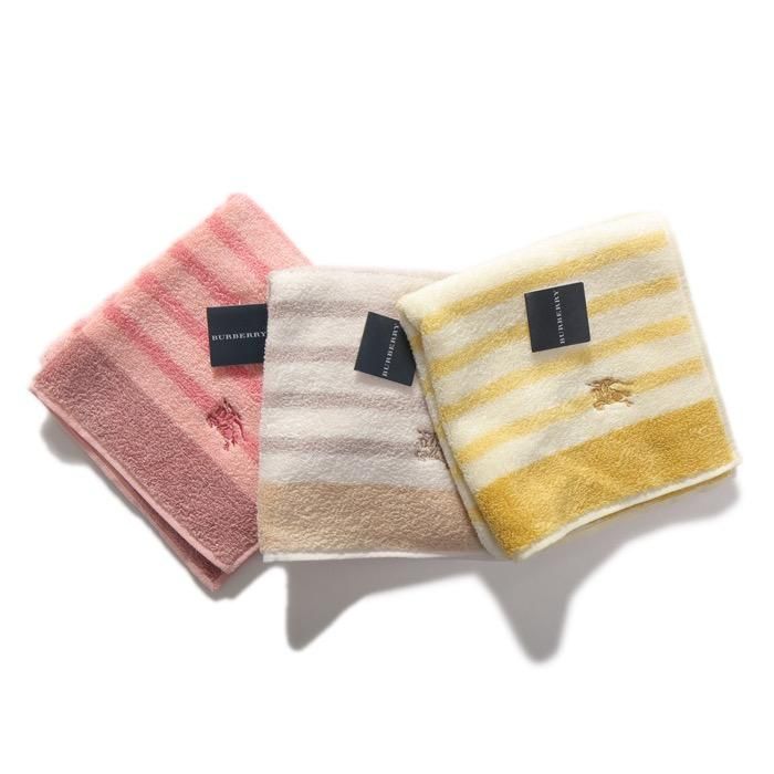 新品】バーバリー BURBERRY ハンカチ ホワイト×イエロー