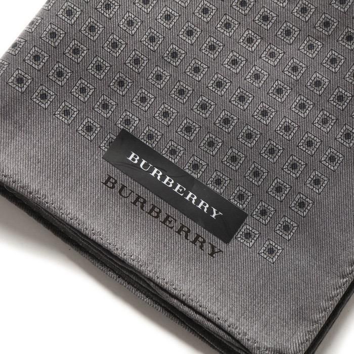 新品】バーバリー BURBERRY ハンカチ グレー系 d-000269 メンズ