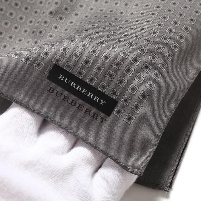 新品】バーバリー BURBERRY ハンカチ グレー系 d-000269 メンズ