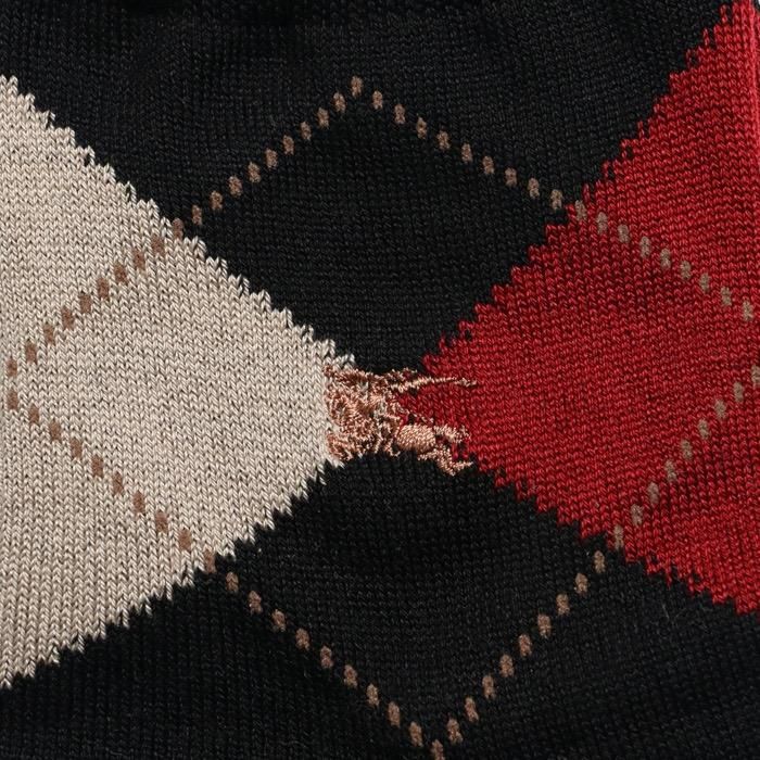 レビュー高評価の商品 新品】 バーバリー BURBERRY アーガイルソックス ブラック系 d レッグウェア