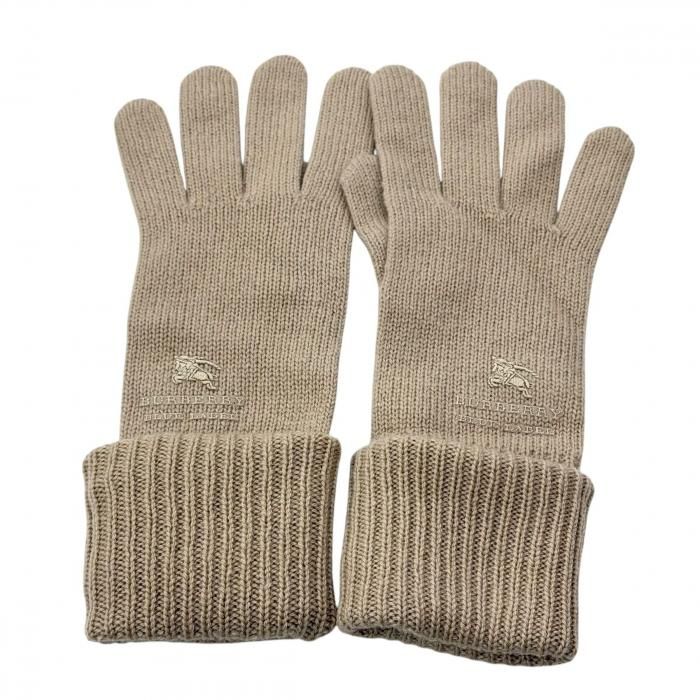 BURBERRY ベージュ チェック柄 手袋 チェック カシミアブレンド