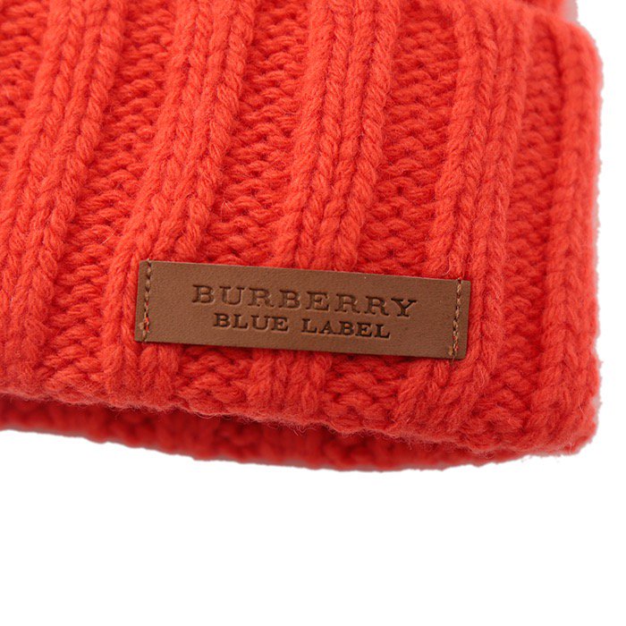 【新品】 ニット帽子 バーバリーブルーレーベル BURBERRY BLUE LABEL 42265 オレンジ系 メンズ