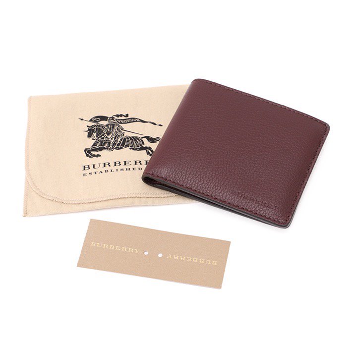 新品】 二つ折り長財布 9.7×11×1.5cm バーバリー y-000591 BURBERRY ブラウン系 メンズ