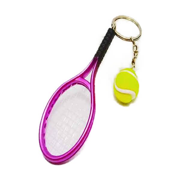カラフルテニスラケットとテニスボールのダブルキーホルダー １個 | ボールグッズ通販サイト の「グラシアス」が販売中！