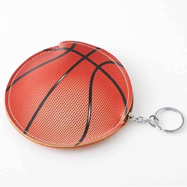 バスケットボール柄のサークルマルチケース キーリング付き