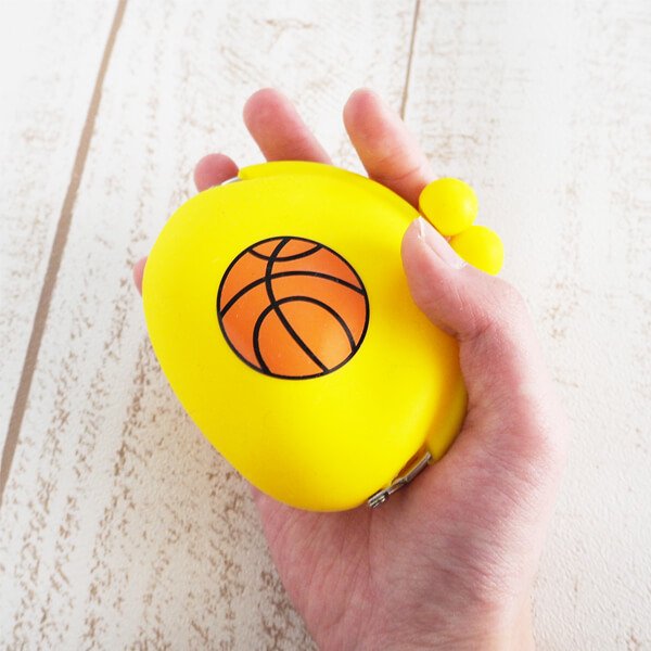 シリコンスポーツがま口財布（小物入れ）オリジナルバスケットボール【画像5】