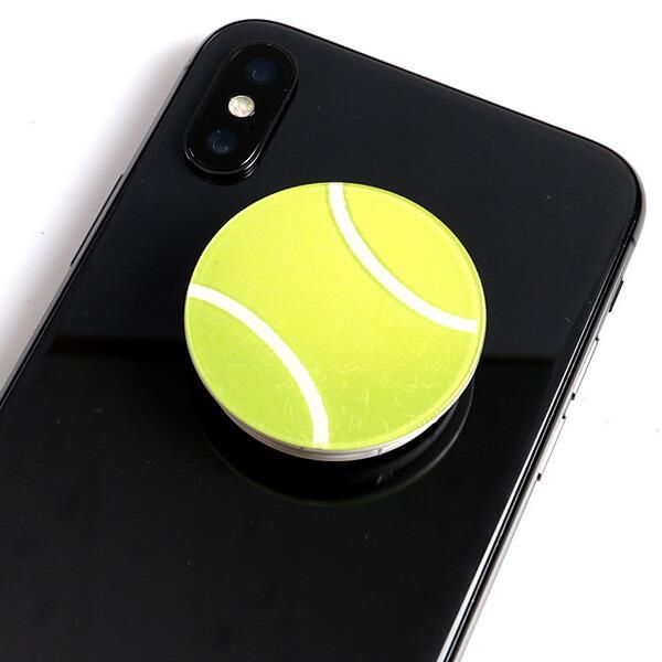 テニスボールタイプ スマホスタンドにできるイヤホンコード巻き