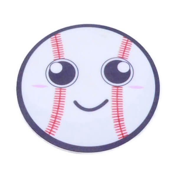 野球ボールフェイス柄の可愛いミニラバーコースター ボールグッズ通販サイト の グラシアス が販売中