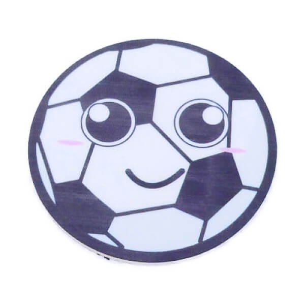 サッカーボールフェイス柄の可愛いミニラバーコースター ボールグッズ通販サイト の グラシアス が販売中