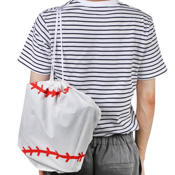 野球ボール型のオリジナル巾着袋【画像1】