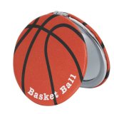 バスケットボールグッズ・雑貨  サークルコンパクトミラー オリジナルバスケットボール柄