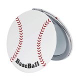 野球のボールグッズ・雑貨 サークルコンパクトミラー オリジナル野球ボール型