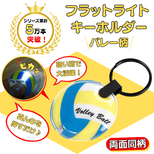 バレーボールデザインキーホルダー vb-by40】バレー ボール キーホルダー 青黄 W40mm 名入れ チーム
