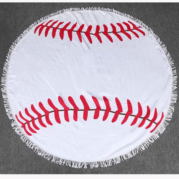 大きい野球ボールみたいな丸型ビーチタオル【画像3】