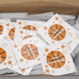 バスケットボールグッズ・雑貨  オリジナルバスケットボール柄のスケルトンシール　「I love basketball」（単価３５円〜）