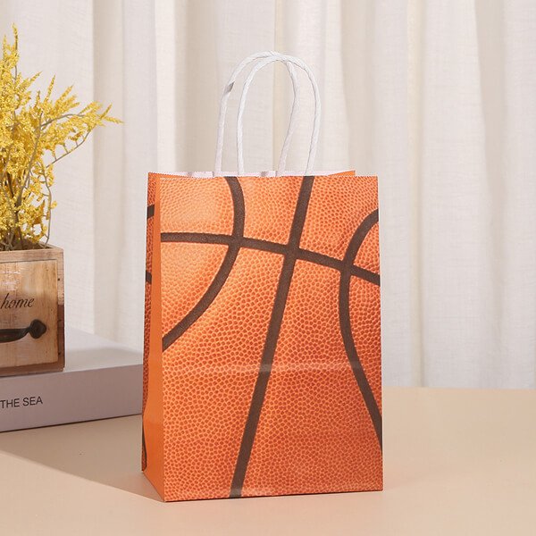  ラッドデザインなバスケットボール柄の取手付きミニ紙袋 １枚【画像8】