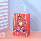 野球のボールグッズ・雑貨  ラッドデザインな野球柄の取手付きミニ紙袋　１枚