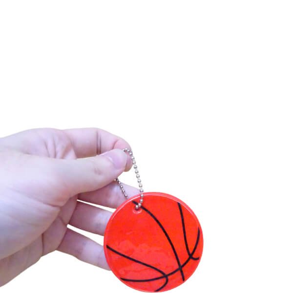  安全対策で人気　チェーン付き反射板　バスケットボールタイプ　１個【画像4】