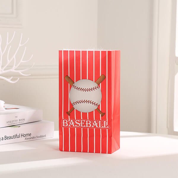  ラッドデザインな野球柄のミニ紙袋（取っ手なし）　１枚【画像2】