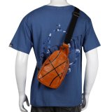 バスケグッズ　金額で選択  バスケットボール柄 便利で使い勝手の良いボディバッグ