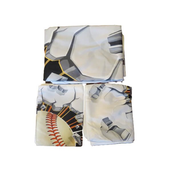  野球好きのためのベッドカバーセット（ベッドカバー1枚、枕カバー2枚）【画像3】