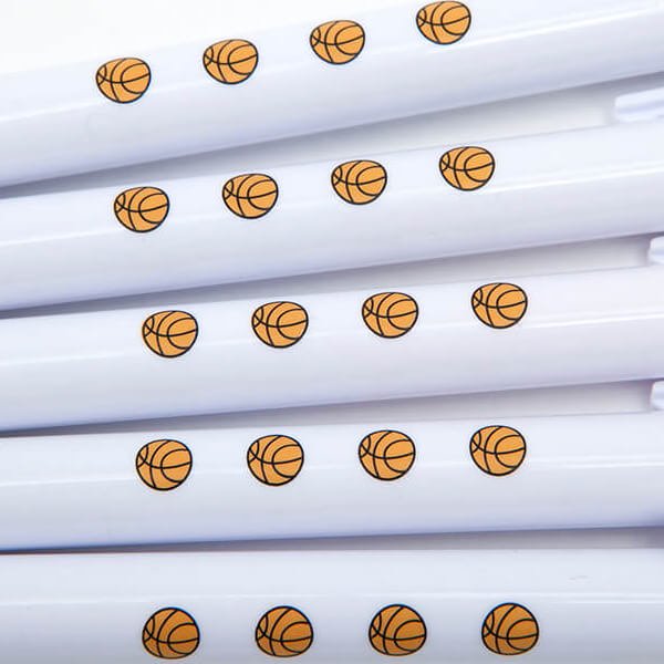  バスケットボール柄入りのかわいいオリジナル蛍光ペン（逆側にボールペン） １本【画像4】
