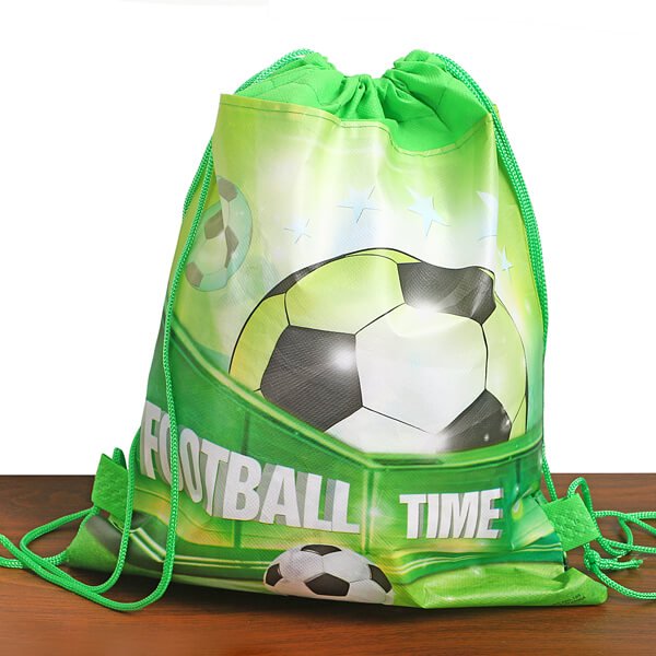 かっこいいサッカーボール柄巾着袋(きみどり) | ボールグッズ通販 